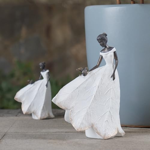 Guichifun Fairy Statue, White, 5.5 x 3.25 x 8 Inch - color: White-bird, size: Small