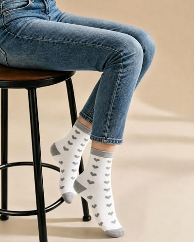 6 Pairs Crew Socks for Women, Soft Cute Funny Cotton Socks - color: Coastal Bloom