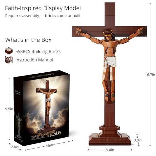 Jesus Cross Building Blocks Set, 588 PCS - color: Brown