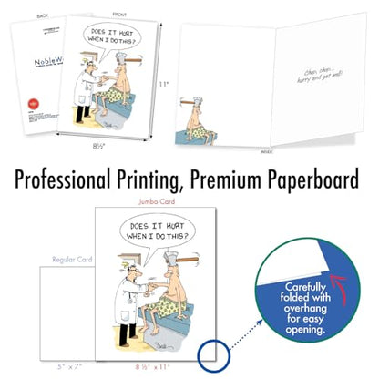 NobleWorks Jumbo Funny Get Well Card w/Envelope Ax Head Humor J9766 - style: Ax Head