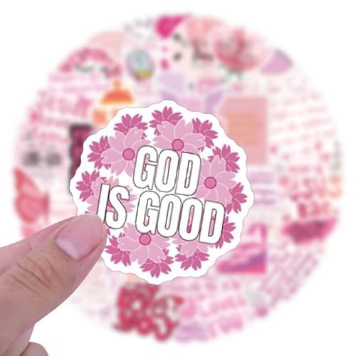 Pink Bible Verse Stickers Jesus Faith Decals for Christian Teen Adult 55PCS - color: Bible