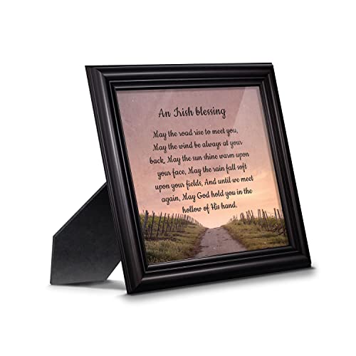 Irish Blessing Wall Decor - May the Road Rise Up to Meet You - Celtic Home Blessing Sign, Gifts for Women, House Warming Presents for New Home 8643B - color: Black