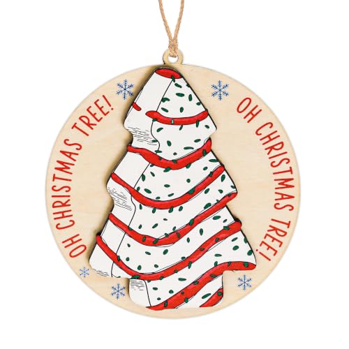 Christmas Tree Cake Ornament 2026, Food Ornament with Festive Cake Design, Funny Christmas Ornaments, for Bakers, Women and Friends, Holiday Tree Accent for Seasonal Decor - color: Christmas Tree Cake