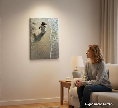 YOXORDQ Jesus Holding Woman Canvas Wall Art,16x24in Framed - color: Jesus Woman, size: 24"L x 16"W