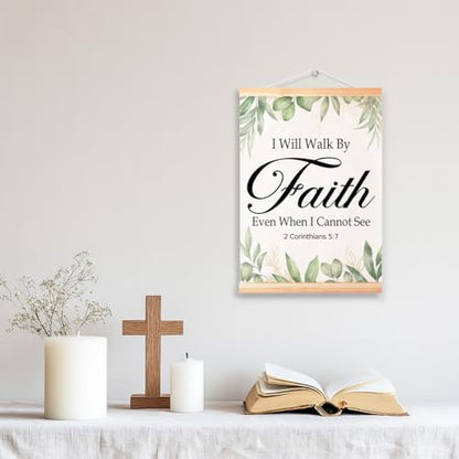 Ybqhd I Will Walk By Faith Poster Hanger, Christian Bible Verse Wall Art - color: 2 Corinthians 5:7