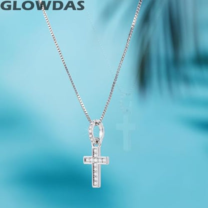 GLOWDAS 2026 Sparkling Cross Charm Pendant - fit Pandora Religious Bracelet
