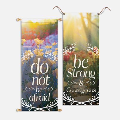 Church Banners with Scripture - Church Banners For Sanctuary Wall Worship - Welcome Religious Praise Hanging Signs Decorations For Church - Sets of Christian Flexible Banner Patterns Designs - 4 PC