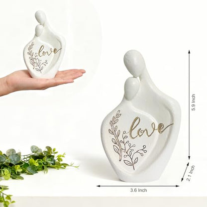 Anniversary Wedding Engagement Gift, White Snuggle Statue for Couple - color: White-snuggle
