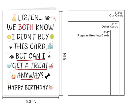 Funny Birthday Card from Dog, Humorous Happy Birthday Card for Dog Mom Dad Dogs Lover, Funny Treat Please Bday Cards from the Dogs. - color: #4