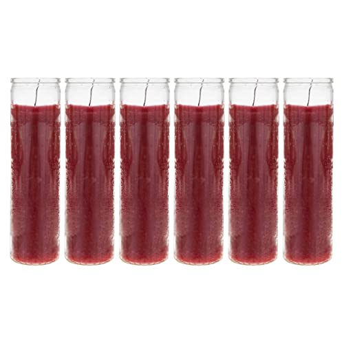 Mega Candles Unscented Devotional Vigil Prayer Wax Candle 6 Count 2" x 8" - color: Red, size: 6 Pieces