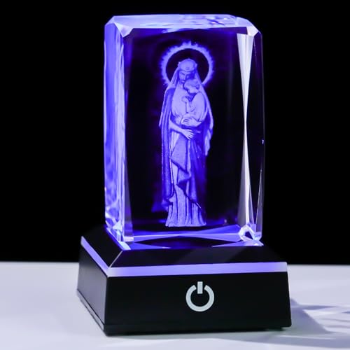 Movdyka Virgin Mary Statue Night Light Religious Gifts for Women Catholic - color: Virgin mary&Jesus