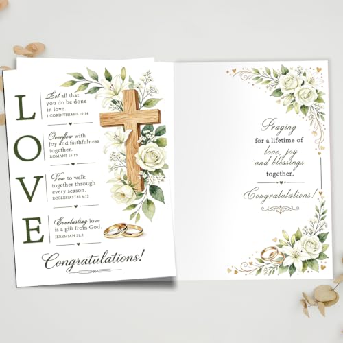 fancu Christian Wedding Card Gift for Bride Groom Religious Congratulations - color: ZC-059