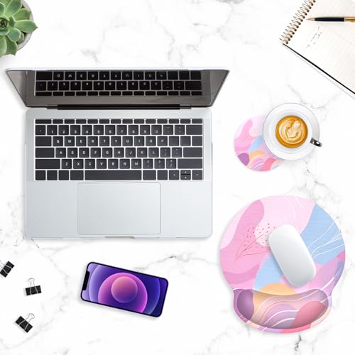 ITNRSIIET Ergonomic Mouse Pad with Wrist Support Wrist Rest Smooth Surface Non-Slip Rubber Base Comfortable Office Supplies Pain Relief, 9.8 x 9.1 inches, Art Style Pattern - color: A02-Art Style Pattern