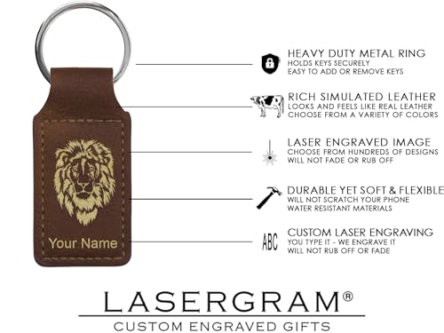 LaserGram Rectangle Keychain, Christian Cross, Personalized Engraving Included - color: Rustic With Gold
