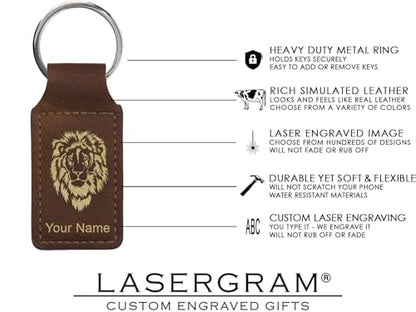 LaserGram Rectangle Keychain, Christian Cross, Personalized Engraving Included - color: Rustic With Gold