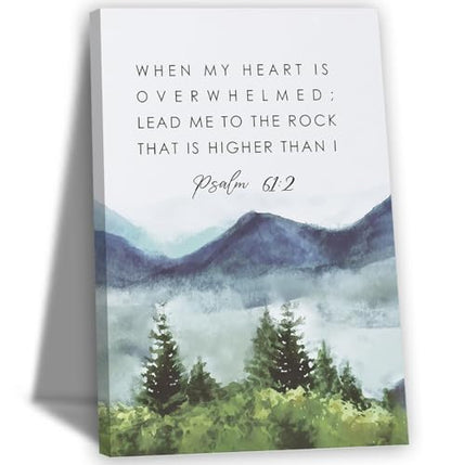 Framed Inspirational Christian Canvas Wall Art 12x16 Inch - color: Mountain（Canvas）, size: 16"L x 12"W
