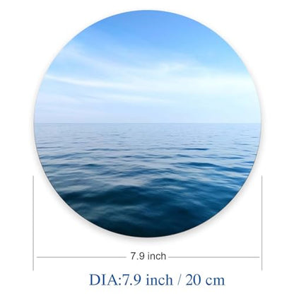 Round Mouse Pad Blue Ocean, Personalized Premium-Textured Custom Mouse Mat Design, Washable Mousepad Non-Slip Rubber Base Computer Mouse Pads for Wireless Mouse 7.9×7.9×0.12 inches - color: Blue Ocean