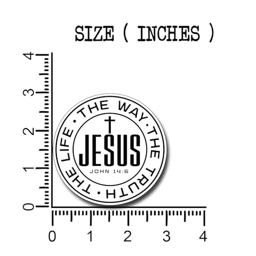 (3Pcs) Jesus The Way The Truth The Life Sticker Christian Inspirational Decals Decorate Books Laptop Phone Water Bottles Kindles Tumbler Waterproof Vinyl Stickers 3" Inch - color: Jesus the Way the Truth the Life