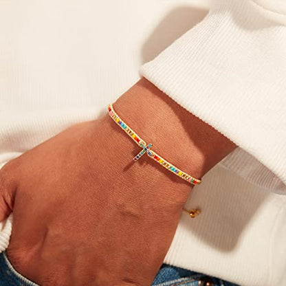 STORYJEWELLERY Christian Gifts for Women, Religious Confirmation and Baptism Gifts, Cross Bracelet for Women, Easter Gift, Encouragement Presents, Christian Jewelry - color: Wear this as a reminder