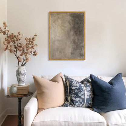 KBKBART Framed Canvas Wall Art, Earthy Abstract Illustrations Paintings - color: Earthy Painting, size: 16"L x 12"W