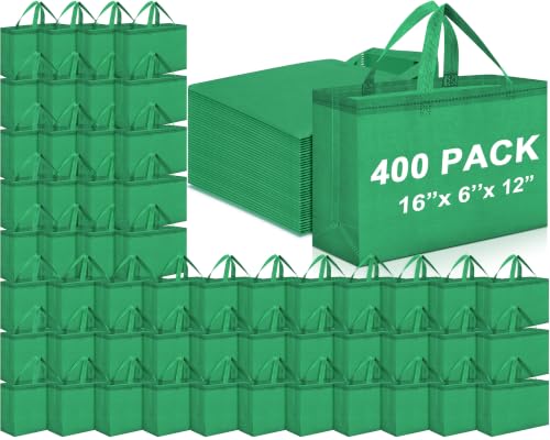Windyun 100 Pcs Reusable Grocery Bags Large Shopping Tote Bulk, Green - color: Green