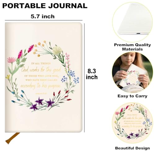 Wild flowers Christian Notebook, Bible Verse Journal Notebook for Women - color: Multi 1291
