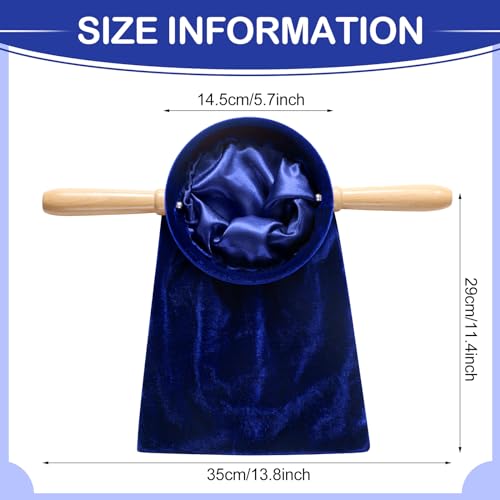 Tioncy 2 Set Church Tithe Offering Bag with Wooden Handle, 14" X 6", Blue - color: Blue, size: 14" X 6"
