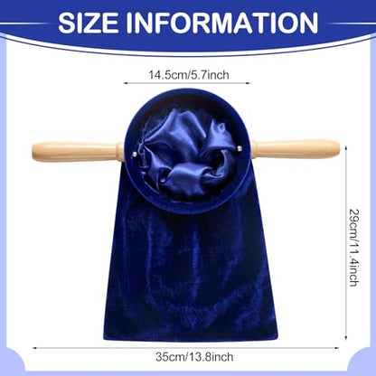 Tioncy 2 Set Church Tithe Offering Bag with Wooden Handle, 14" X 6", Blue - color: Blue, size: 14" X 6"