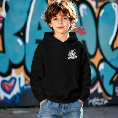 Boys Christian Inspirational Faith Graphic Pullover Hoodie - color: Black, size: 7-8 Years