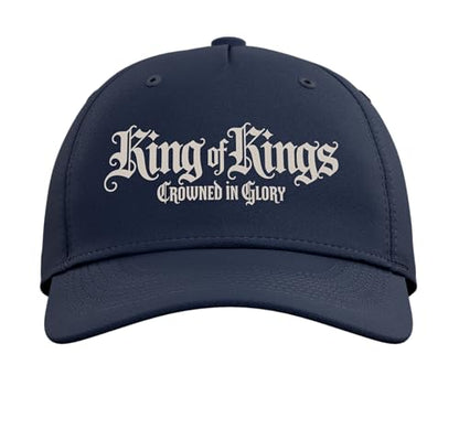 Kings of Kings Jesus Hat Gospel Faith Bible Verse Adjustable Baseball Hat - color: Navy Blue