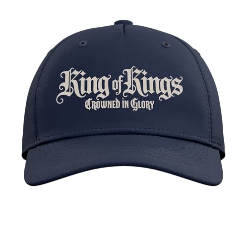 Kings of Kings Jesus Hat Gospel Faith Bible Verse Adjustable Baseball Hat - color: Navy Blue