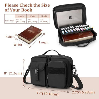 Damero Bible Cover for Men, Bible Carrying Case with Multiple Pockets,Black