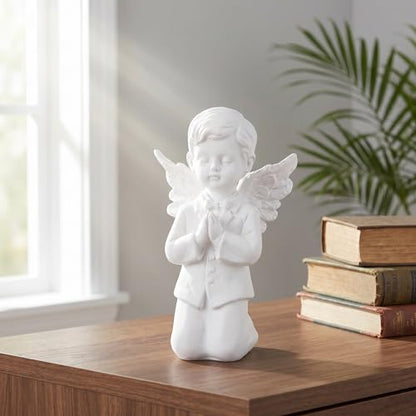 Guardian Angel Figurine Praying Hands Statue Cherub Statue, Boy - color: Angel-boys