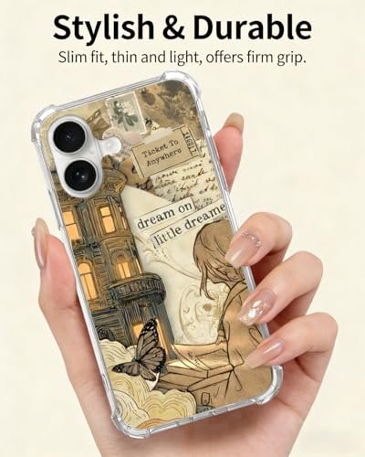 Book Lover Arstistic Phone Case Compatible with iPhone 17, Vintage Vibe Girl Scrapbook Phone Cover for iPhone 17 - color: Book Lover Arstistic