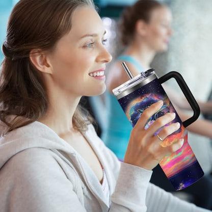 Christian Gifts for Women 40oz Tumbler - Insulated Travel Mug with Handle (Dolphin, 40 Ounces) - color: Dolphin