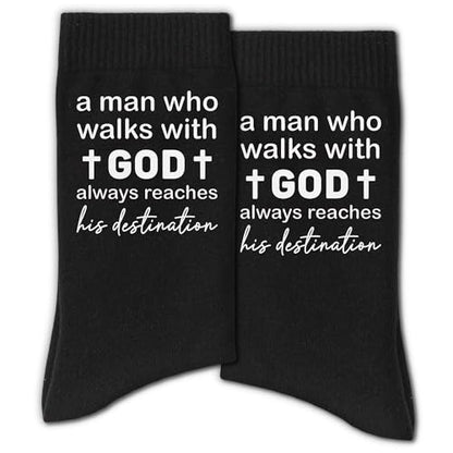 Christian Socks for Men Biblical Gifts for Dads Grandpa Husband - color: Black