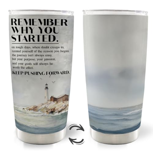 Inspirational Nautical Lighthouse 20oz Travel Coffee Mug Tumbler - color: why