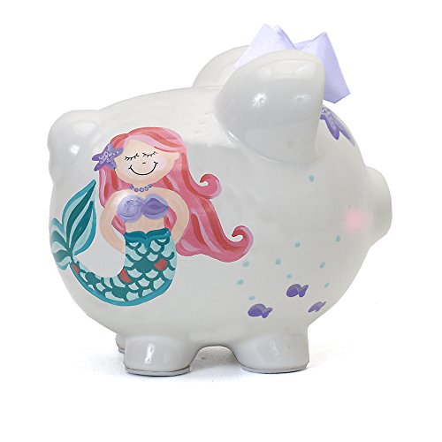Child to Cherish Ceramic Piggy Bank for Girls, Mermaid - color: Mermaid