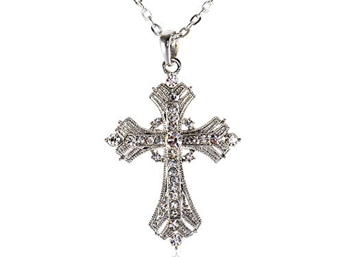 Alilang Silvery Tone Celtic Cross Pendant Necklace with Religious Message Card & Envelope Christian Jewelry - style: Patience