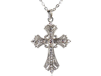 Alilang Silvery Tone Celtic Cross Pendant Necklace with Religious Message Card & Envelope Christian Jewelry - style: Blessed
