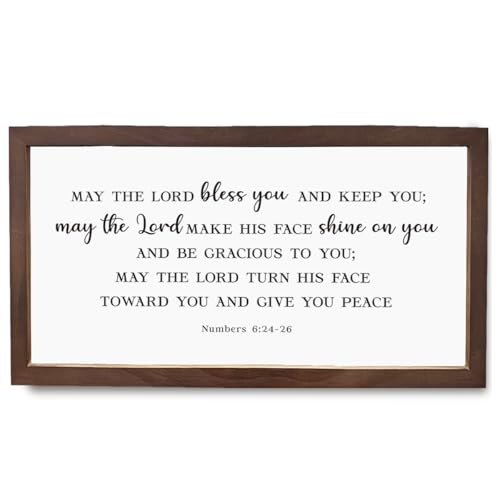 May the Lord Bless You and Keep You Christian Wall Art, Christian Decor, Bible Verse Wood Signs, the Blessing Wall Art, Wood Framed Sign, Family Metope Decor for Living Room - color: NUMBERS 6 : 24 - 26