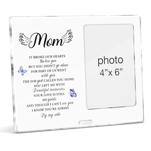 Memorial Gifts for Loss of Mom, Bereavement Gift Sympathy Gifts for Loss of Mom Mother Acrylic Photo Frames, Photo 4 x 6 Inches - color: Z-Mom Memorial