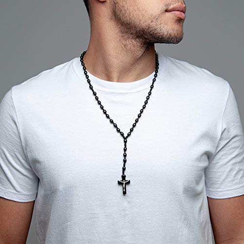 Intercession First Wood Rosary - Made in Brazil - style: Black - 6/8mm Beads