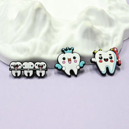 Cute Pins Bulk, Funny Lapel Badge Pins Rubber Brooch Pins for Backpacks, Hats, Bags - style: Tooth-20PCS