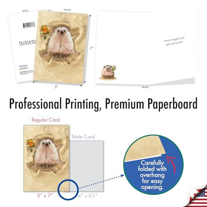 NobleWorks Funny Get Well Greeting Card with 5 x 7 Inch Envelope (1 Card) Sand Angels - Hedgehog C6844CGWG - style: Sand Angels - Hedgehog