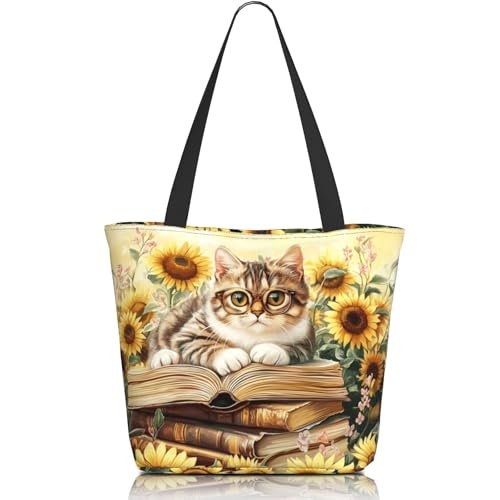 Bible Tote Bags for Women Christian Gifts Religious Church Shoulder Bag - color: Cat