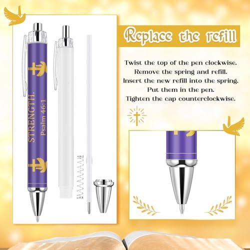 Sayglossy 72 Pcs Christian Bible Verse Pens Bulk Religious Christian Gifts for Women Men Inspirational Retractable Ballpoint Pen Motivational Appreciation Gifts for Coworker Teacher Church Supplies - style: Bible