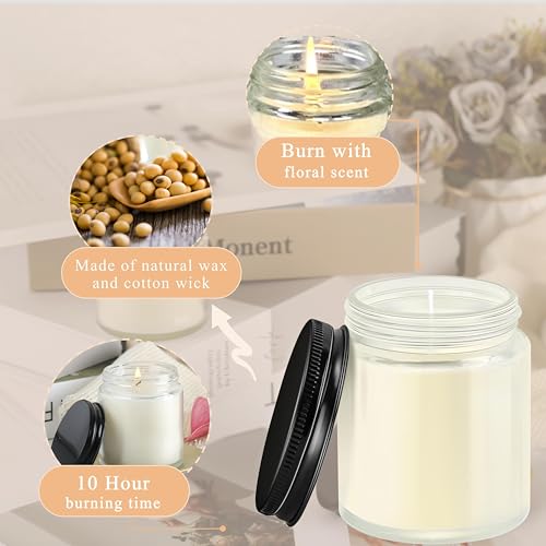 ACITHGL 36 Pcs 4oz Mini Mason Jar Candles Small Scented Candles Bulk Aromatherapy Ideal Souvenir Favors for Wedding Birthday Party (Vanilla, Lilac, Gardenia, Black) - color: Black, style: Vanilla, Lilac, Gardenia