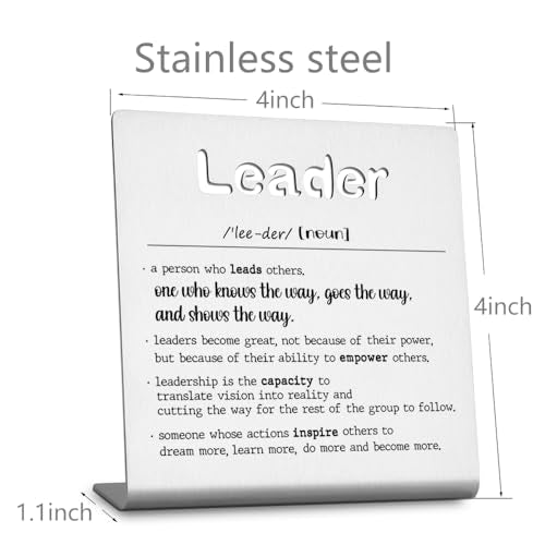 FOKCBOCM Thank You Leader Gifts for Boss Mentor Teacher Retirement Farewell Going Away New Job Leaving Gift Birthday for Leader Mentor Leader Definition Decorative Sign. - style: Leader