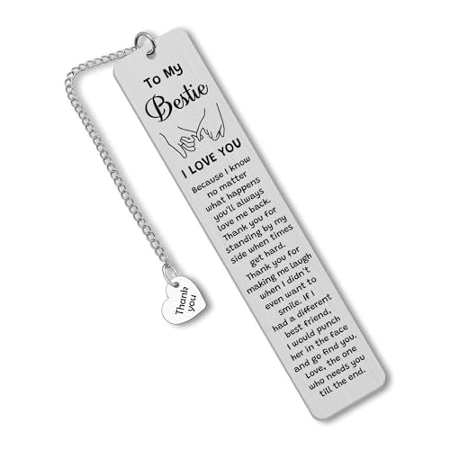 Bestie Gifts for Women Birthday Friendship Bookmark Best Friends Gift for Women Book Marks for Book Lovers Thank You Gift for Friends Bookmarks for Reading Gifts for Close Female Friends - color: Bestie Bookmark